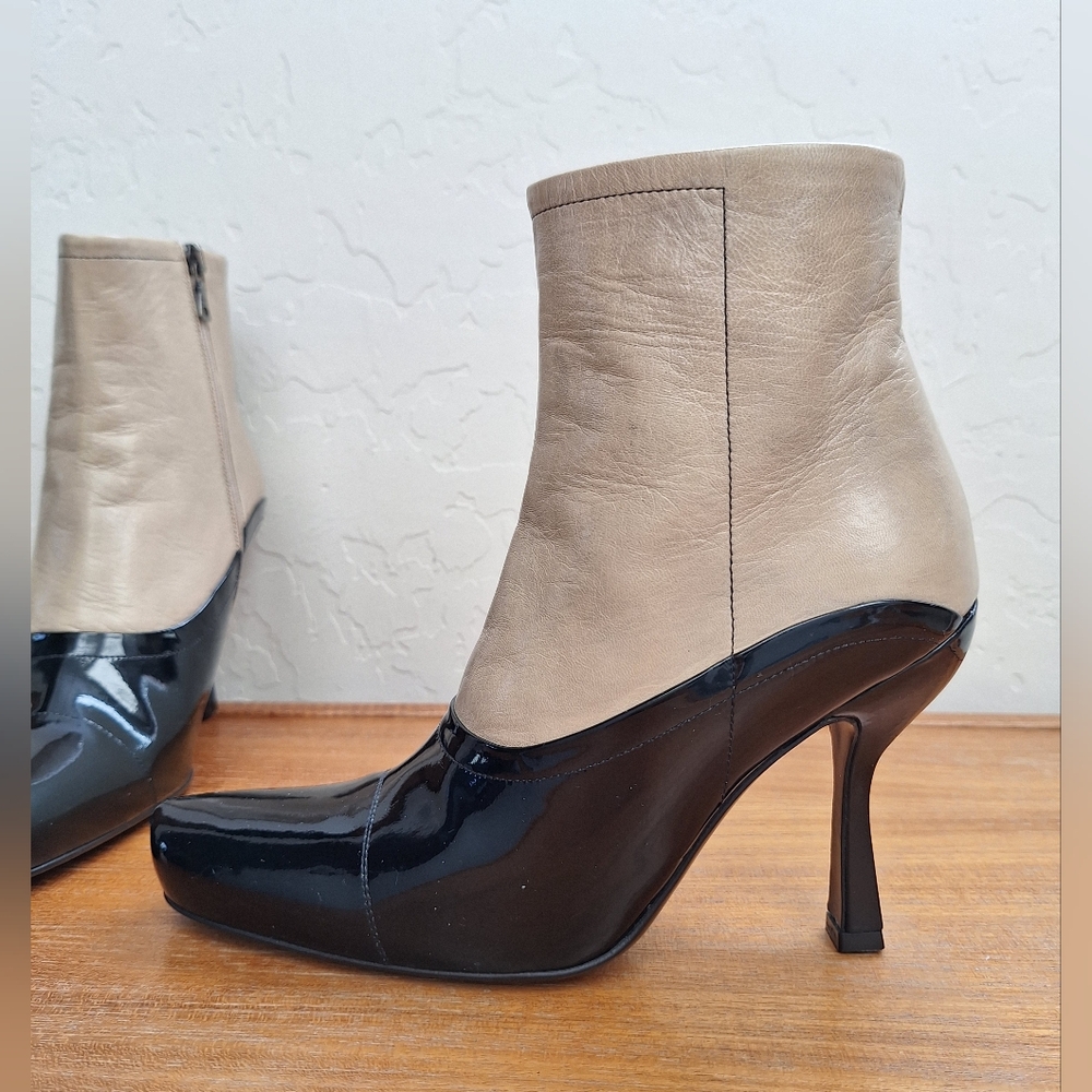 Vintage Prada Two Tone Boots Calfskin Leather Victorian Steampunk Womens 6 NEW - Picture 9 of 16